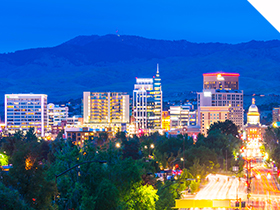 Downtown Boise in the early evening